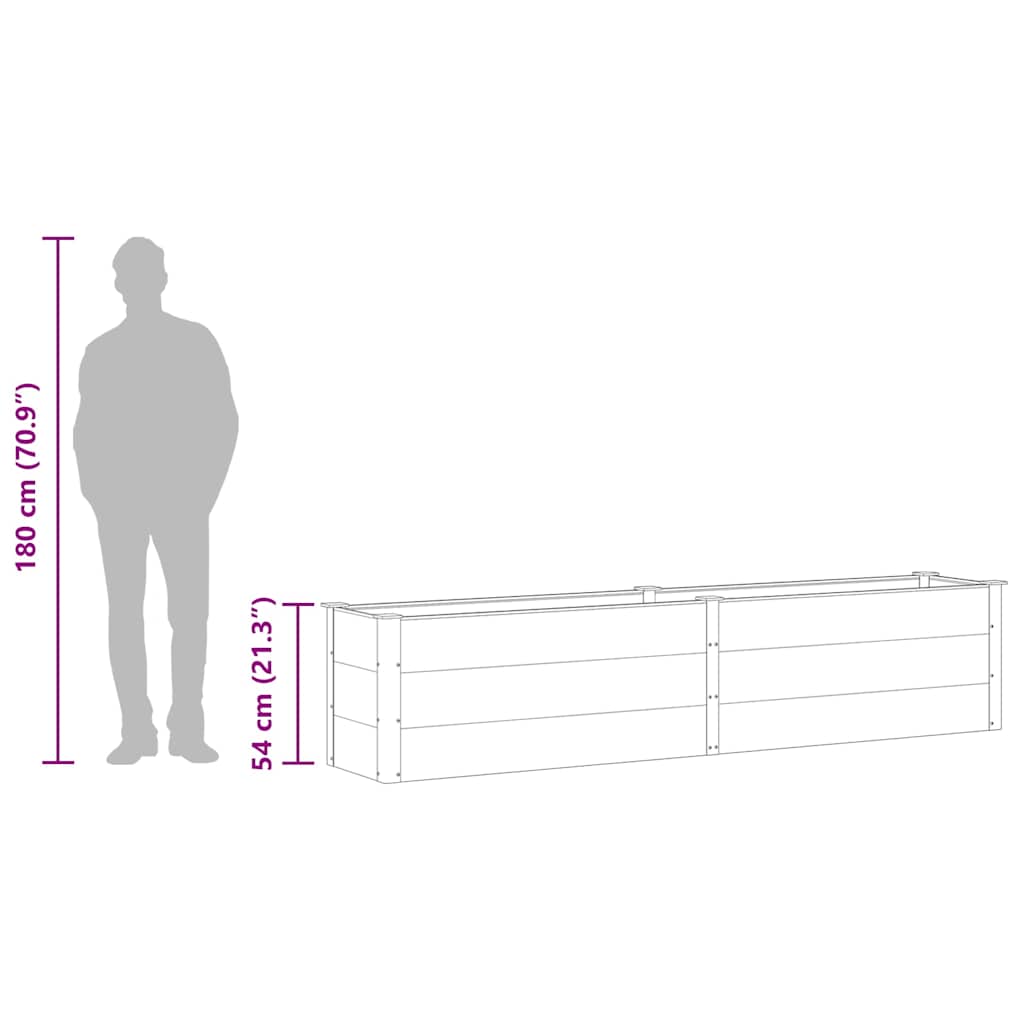 Garden Raised Bed 250 x 50 x 54 cm WPC Grey