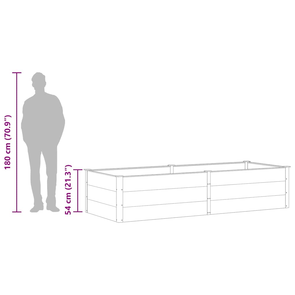Garden Raised Bed 250 x 100 x 54 cm WPC Grey