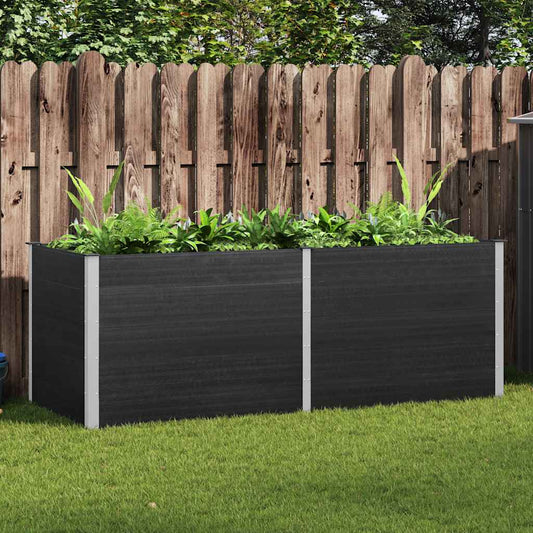 Garden raised bed 250 x 100 x 91 cm WPC grey