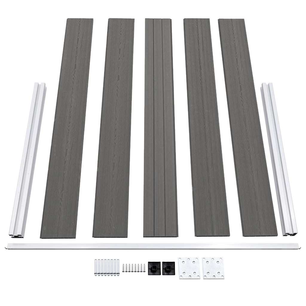 Gartenzaun WPC 180×105 cm Grau