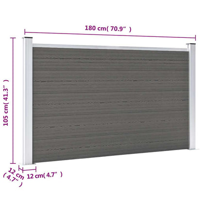 Gartenzaun WPC 180×105 cm Grau