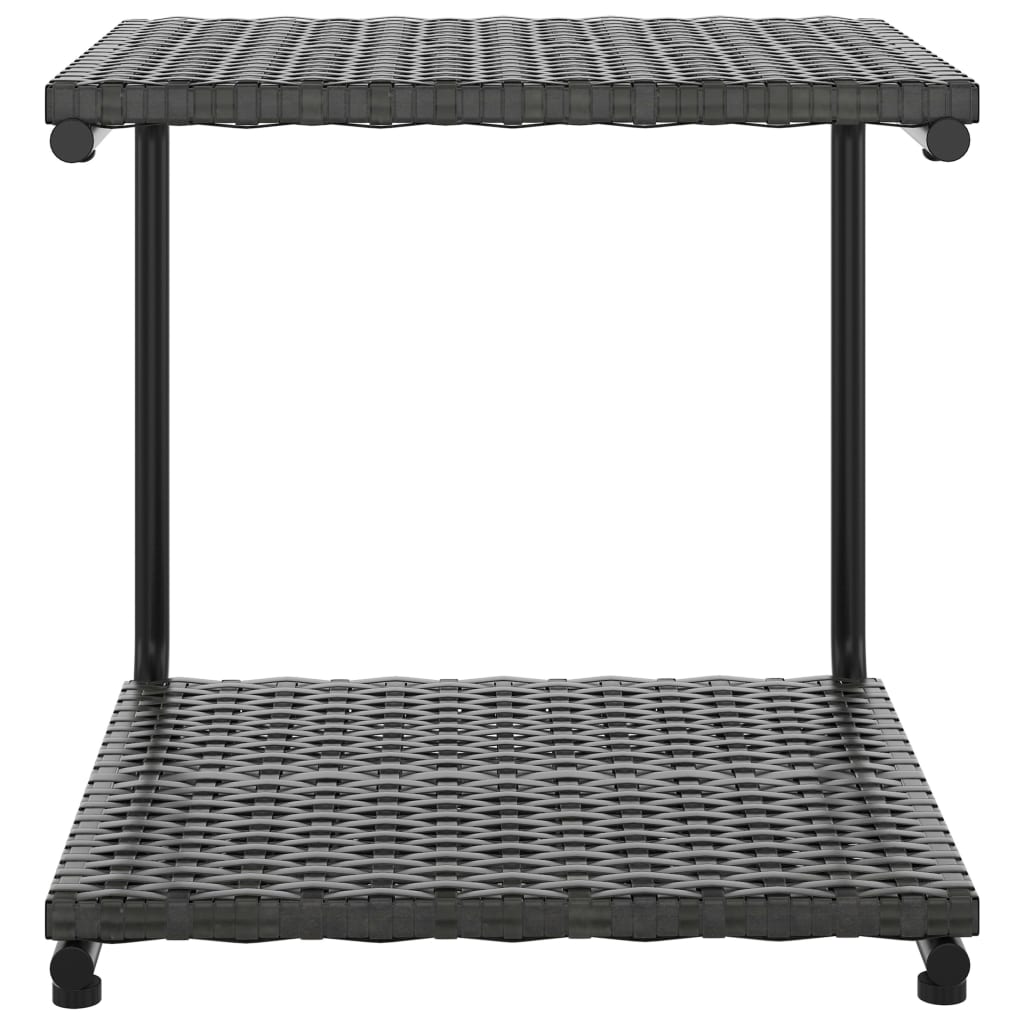 2-Personen-Sonnenliege mit Auflagen Poly Rattan Schwarz