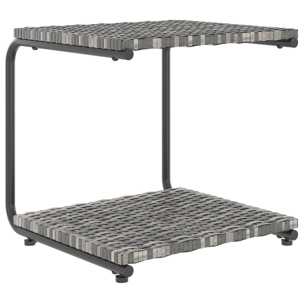 2-Personen-Sonnenliege mit Auflagen Poly Rattan Grau
