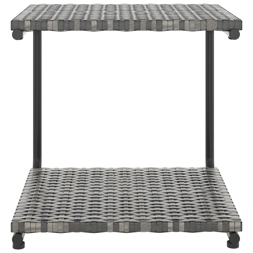 2-Personen-Sonnenliege mit Auflagen Poly Rattan Grau