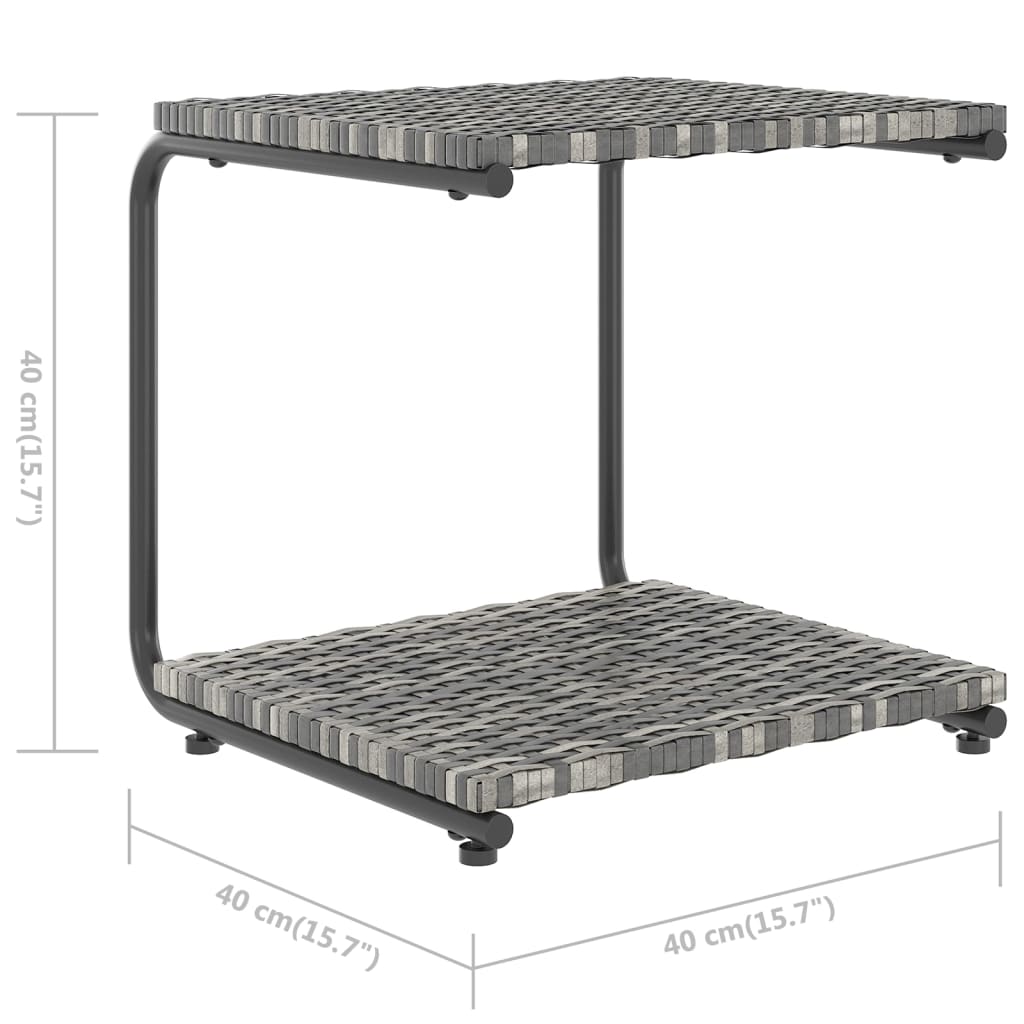 2-Personen-Sonnenliege mit Auflagen Poly Rattan Grau