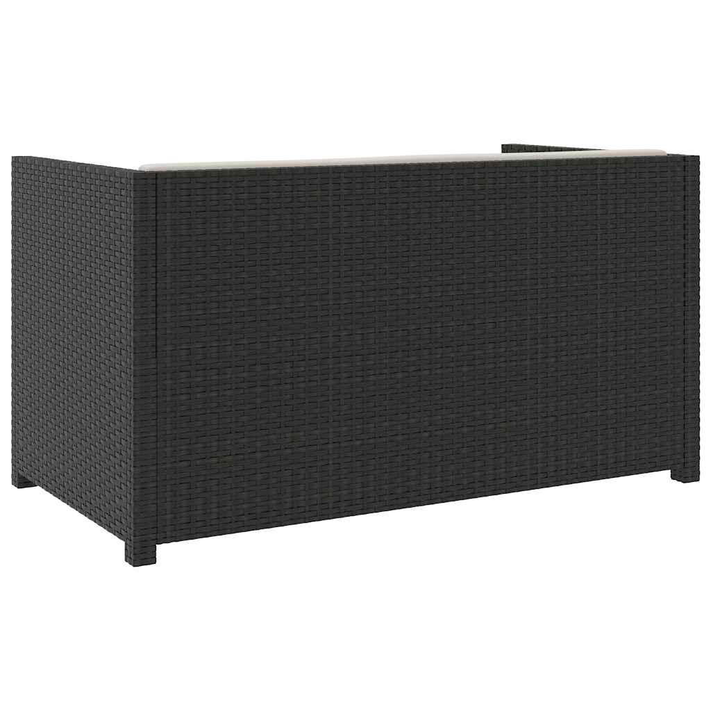 5-tlg. Garten-Lounge-Set mit Auflagen Poly Rattan Schwarz
