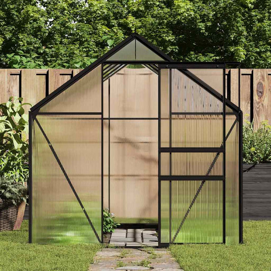 Gewächshaus mit Fundament Anthrazit Aluminium 5,89 m²