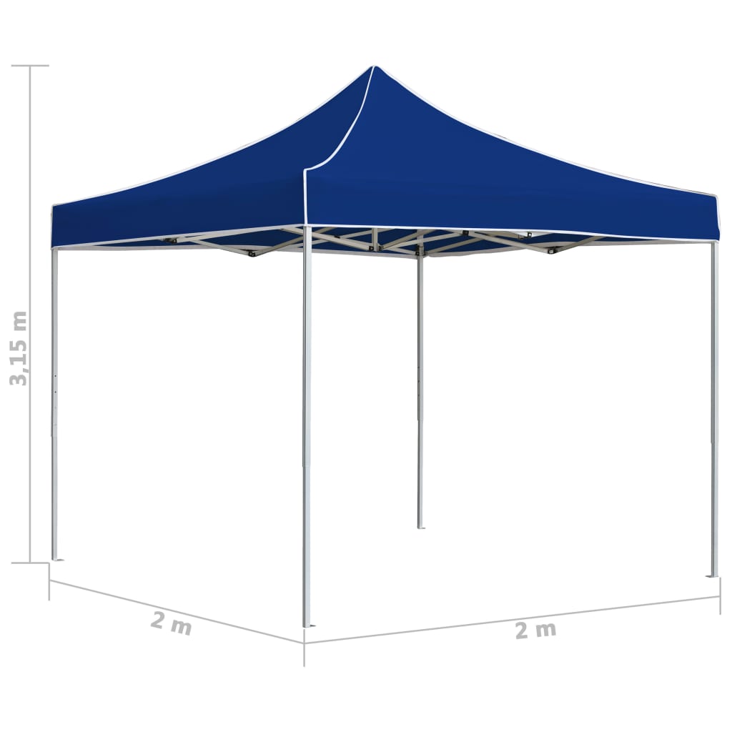 Tente de fête professionnelle pliable aluminium 2x2 m bleu