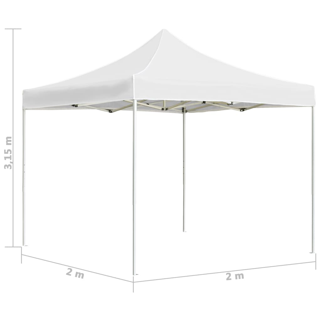 Tente de fête professionnelle pliable aluminium 2x2 m blanc