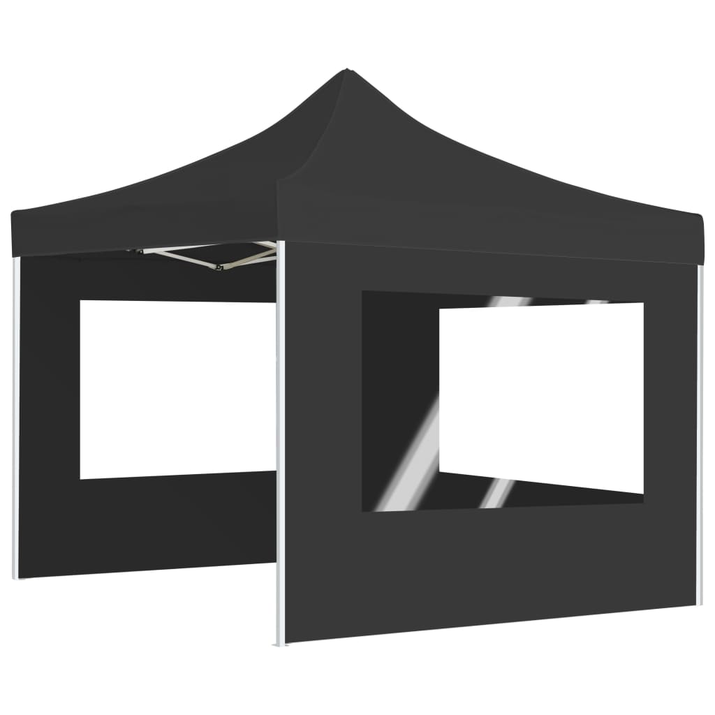 Tente de fête professionnelle pliable avec parois aluminium 2×2m anthracite