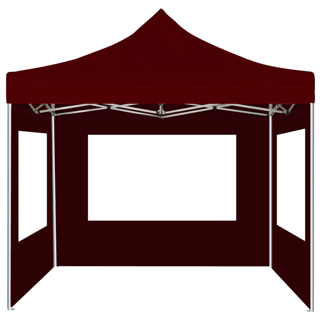 Tente de fête professionnelle pliable avec parois aluminium 2×2m rouge bordeaux