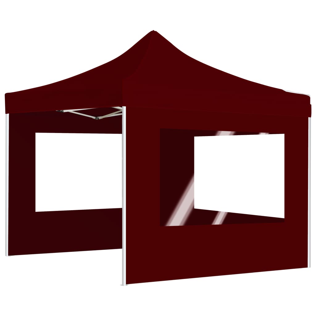 Tente de fête professionnelle pliable avec parois aluminium 2×2m rouge bordeaux