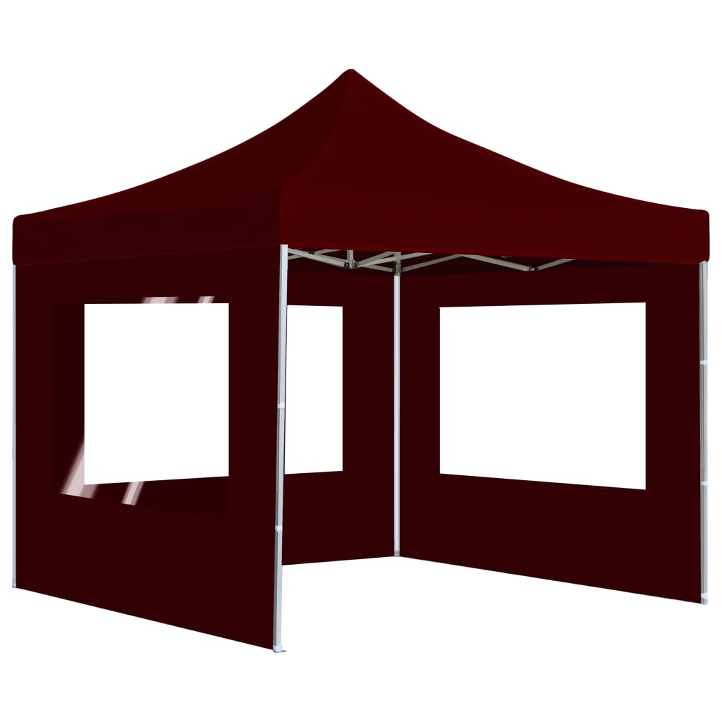 Tente de fête professionnelle pliable avec parois aluminium 2×2m rouge bordeaux