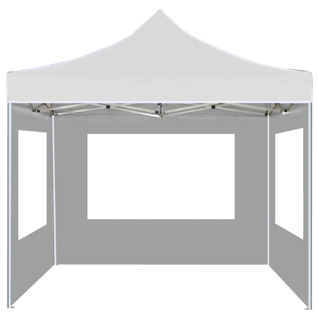 Tente de fête professionnelle pliable avec parois aluminium 2×2m blanc