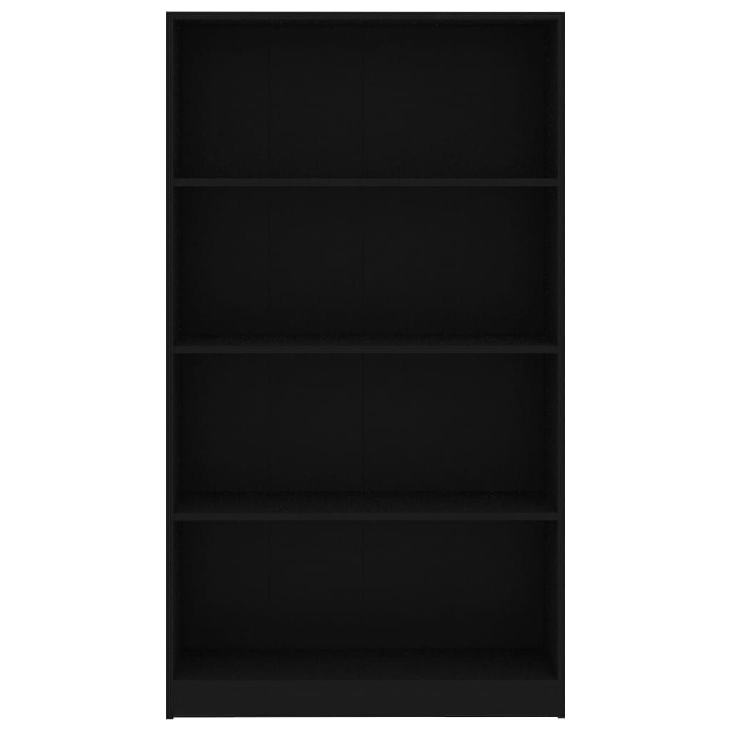 Bücherregal 4 Fächer Schwarz 80x24x142 cm Holzwerkstoff