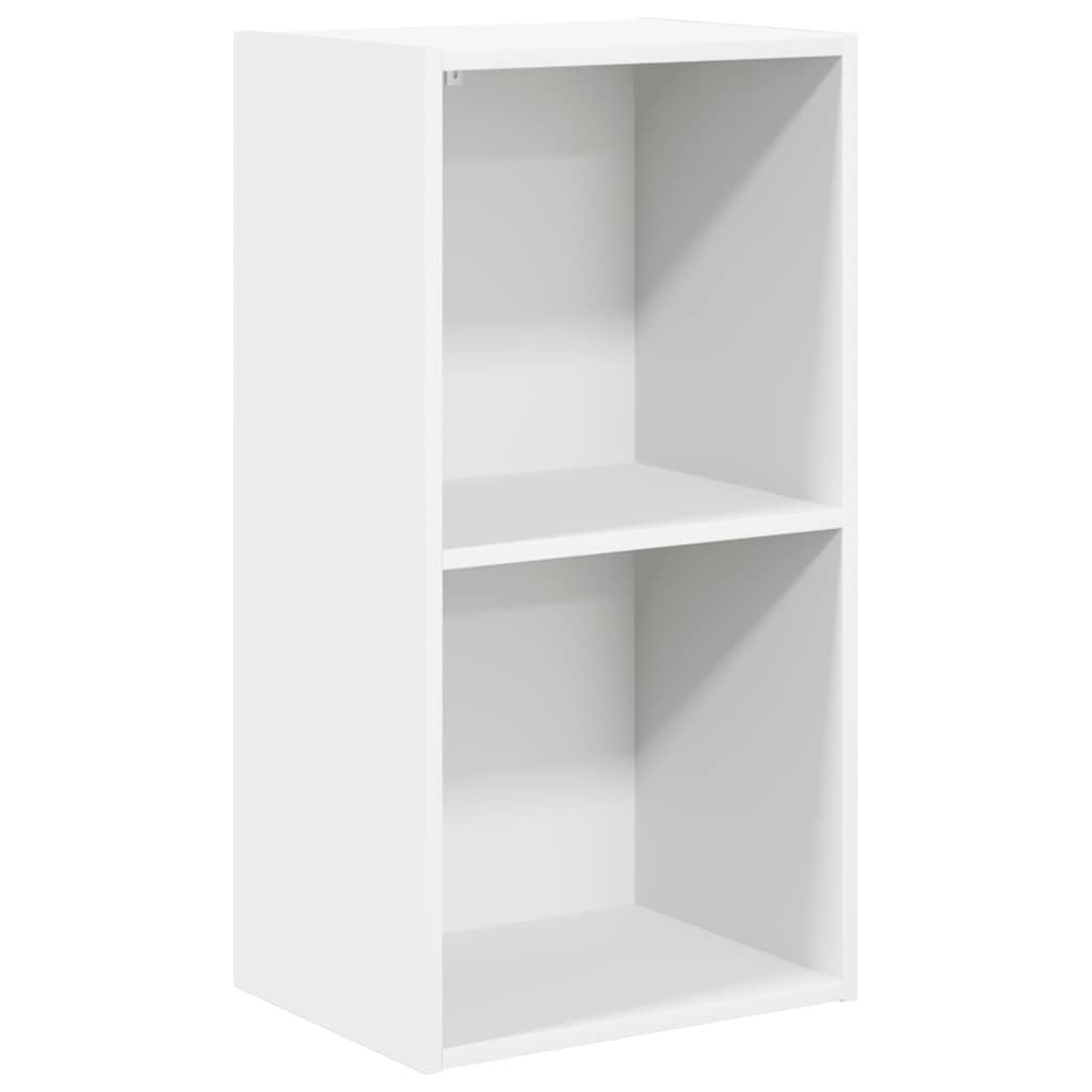 Bücherregal 2 Fächer Weiß 40x30x76,5 cm Holzwerkstoff