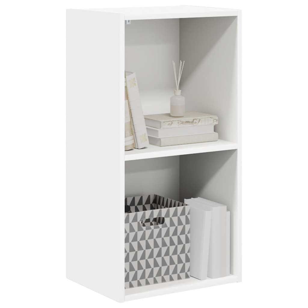 Bücherregal 2 Fächer Weiß 40x30x76,5 cm Holzwerkstoff