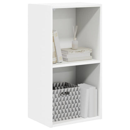 Bücherregal 2 Fächer Weiß 40x30x76,5 cm Holzwerkstoff