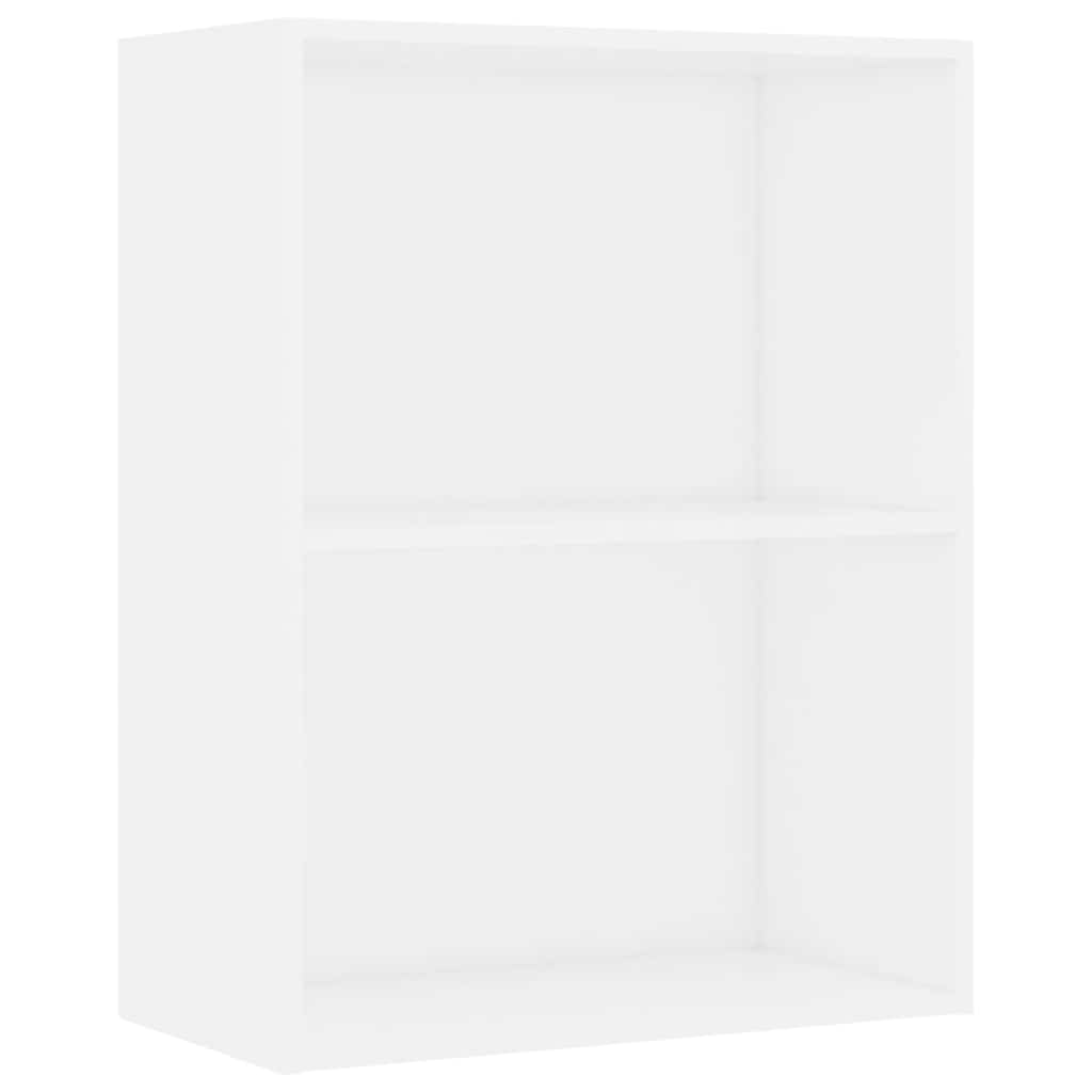 Bibliothèque 2 compartiments blanche 60x30x76,5 cm en bois