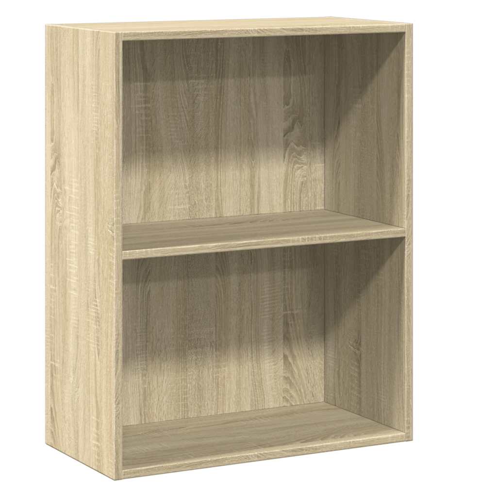 Bücherregal 2 Fächer Sonoma-Eiche 60x30x76,5 cm Holzwerkstoff