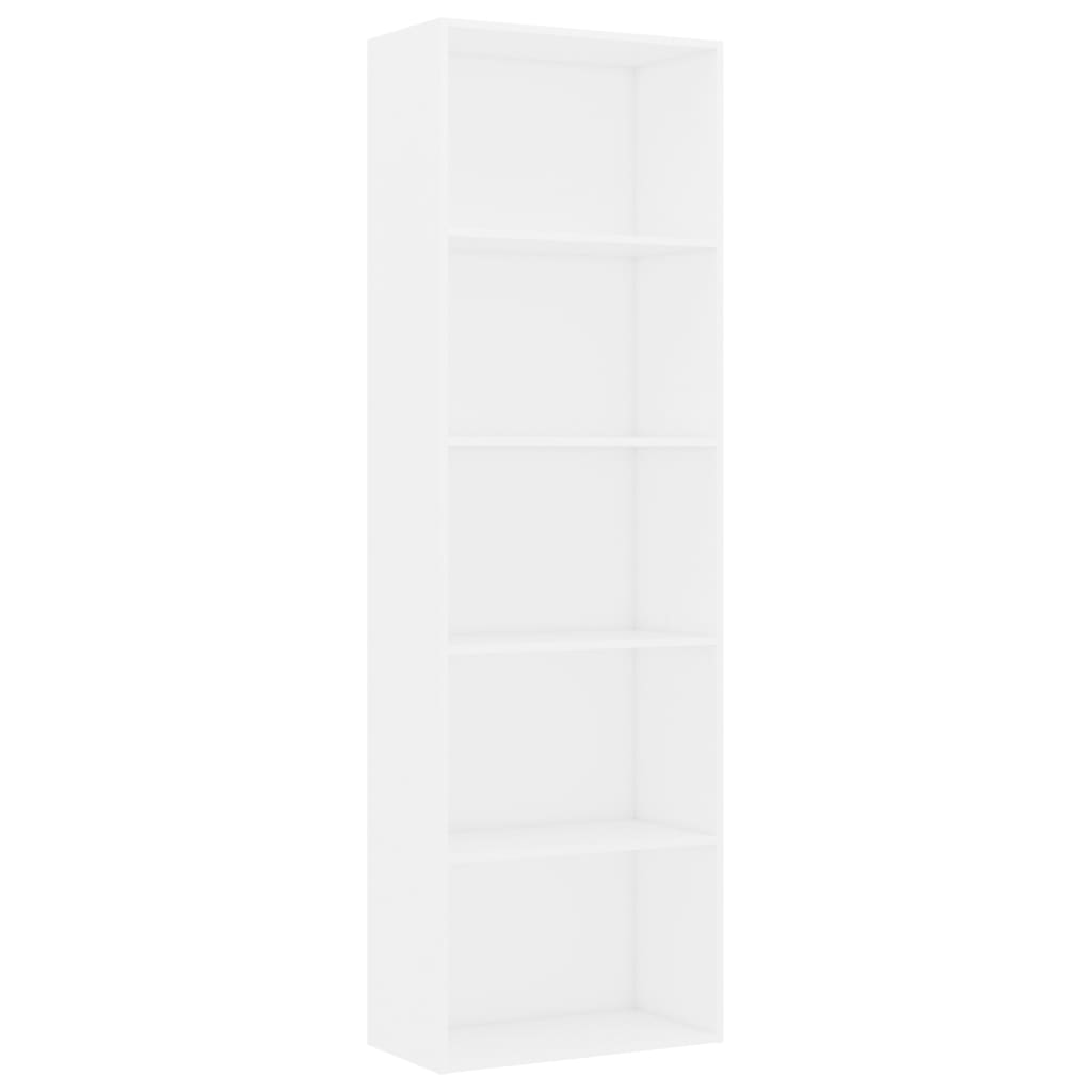 Bibliothèque 5 compartiments blanc 60x30x189 cm en bois