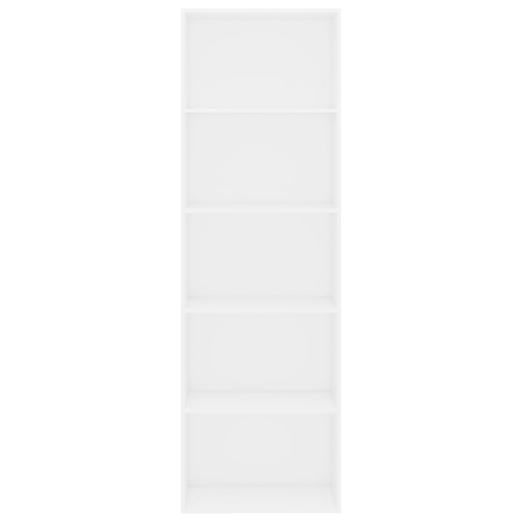 Bibliothèque 5 compartiments blanc 60x30x189 cm en bois