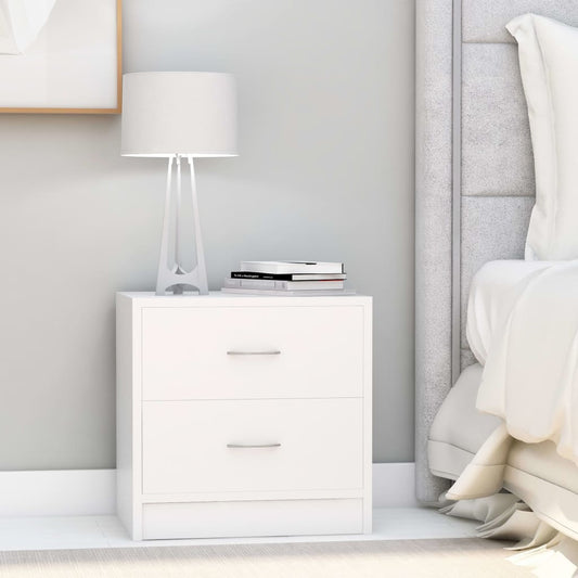 Bedside Table White 40x30x40 cm Wood Material
