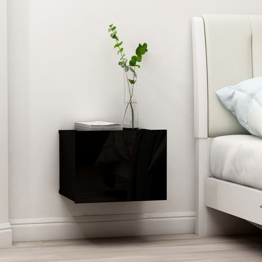 Bedside Table Black 40x30x30 cm Wood Material