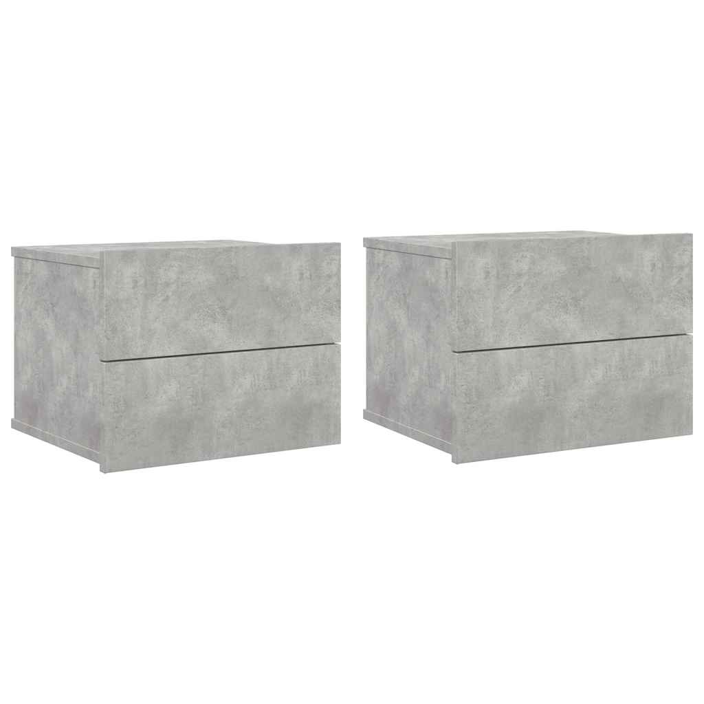Nachttische 2 Stk. Betongrau 40x30x30 cm Holzwerkstoff