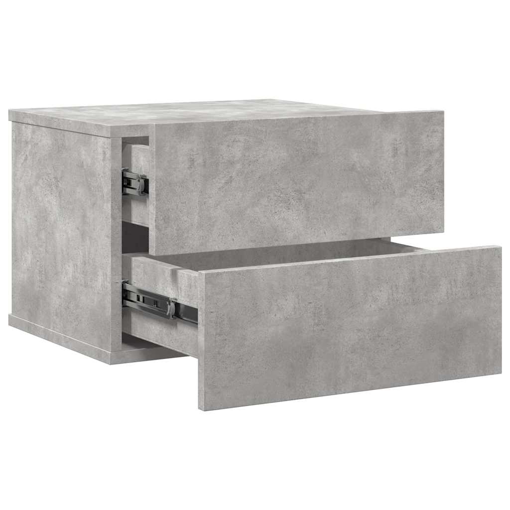Nachttische 2 Stk. Betongrau 40x30x30 cm Holzwerkstoff