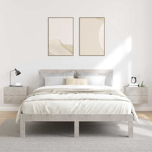 Bedside tables 2 pcs. Concrete grey 40x30x30 cm wood material
