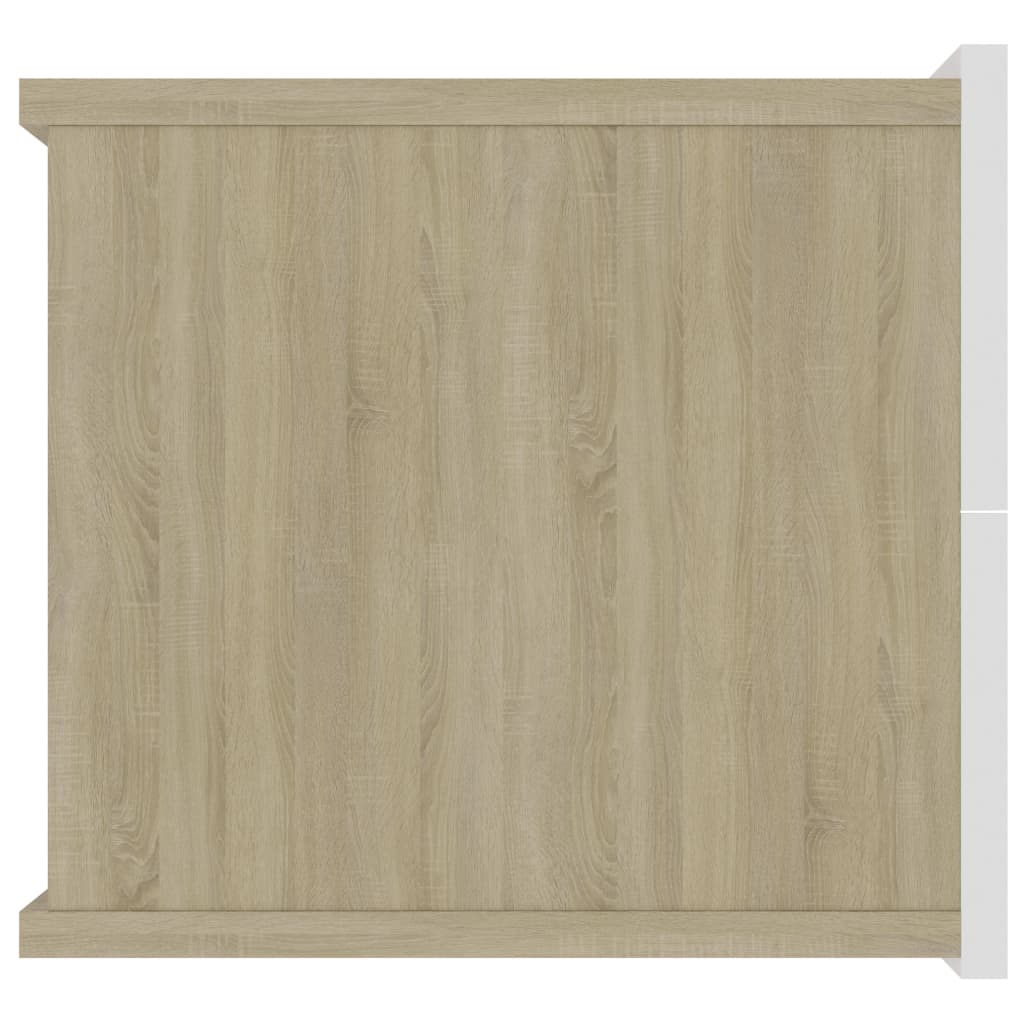 Tables de chevet, lot de 2, en chêne Sonoma blanc, dimensions 40 x 30 x 30 cm.