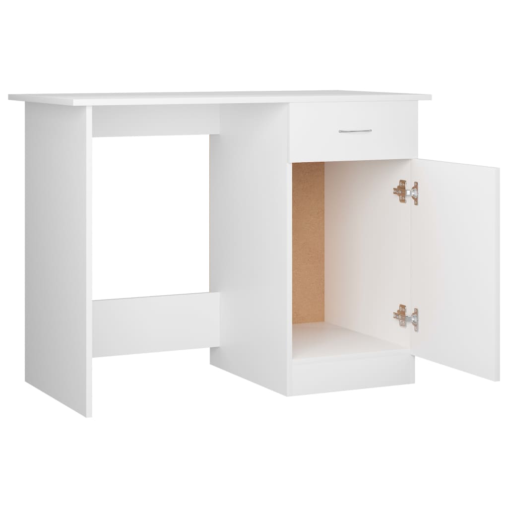 Bureau blanc 100×50×76 cm matériau bois