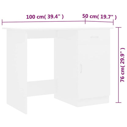 Schreibtisch Weiß 100×50×76 cm Holzwerkstoff