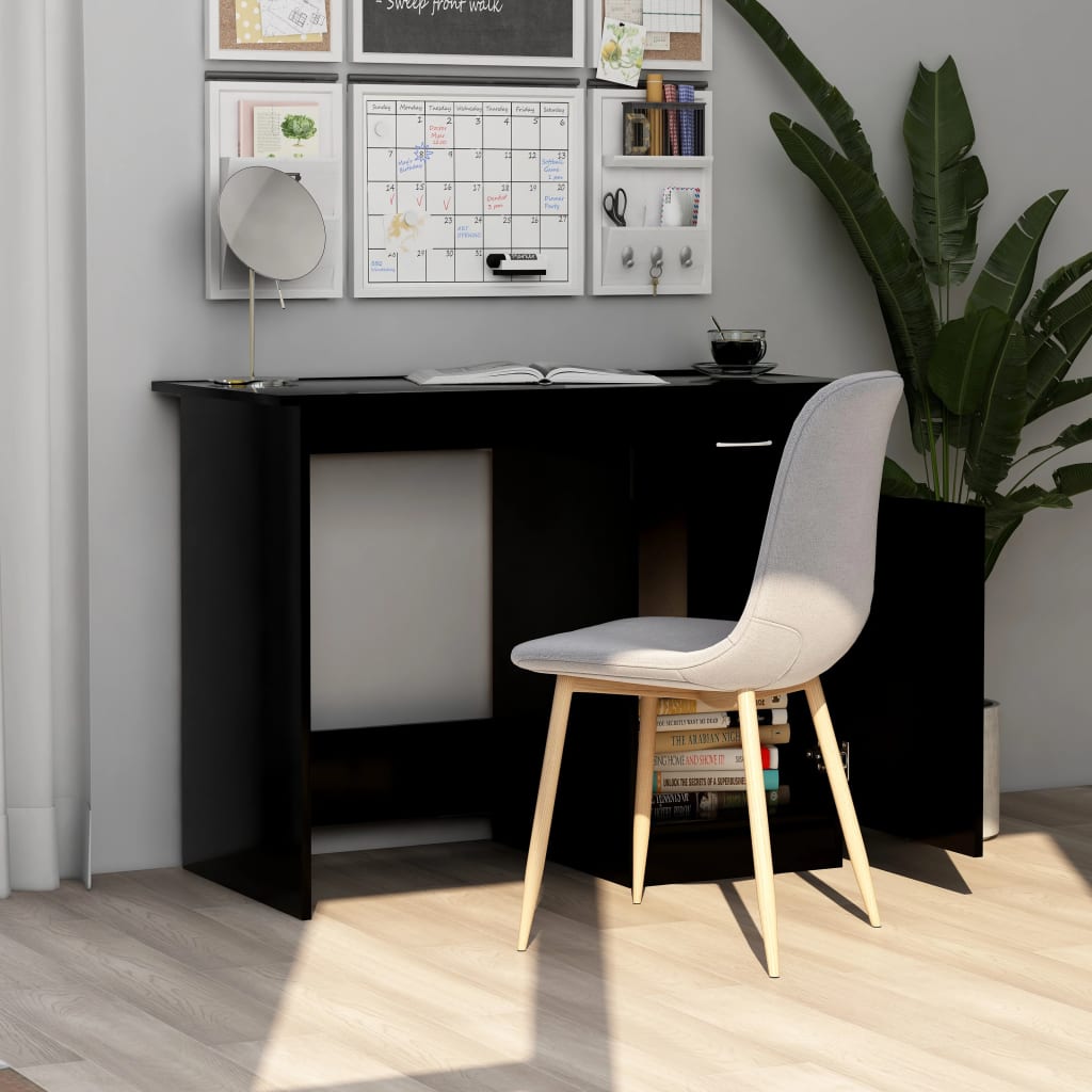 Bureau noir 100x50x76 cm en bois