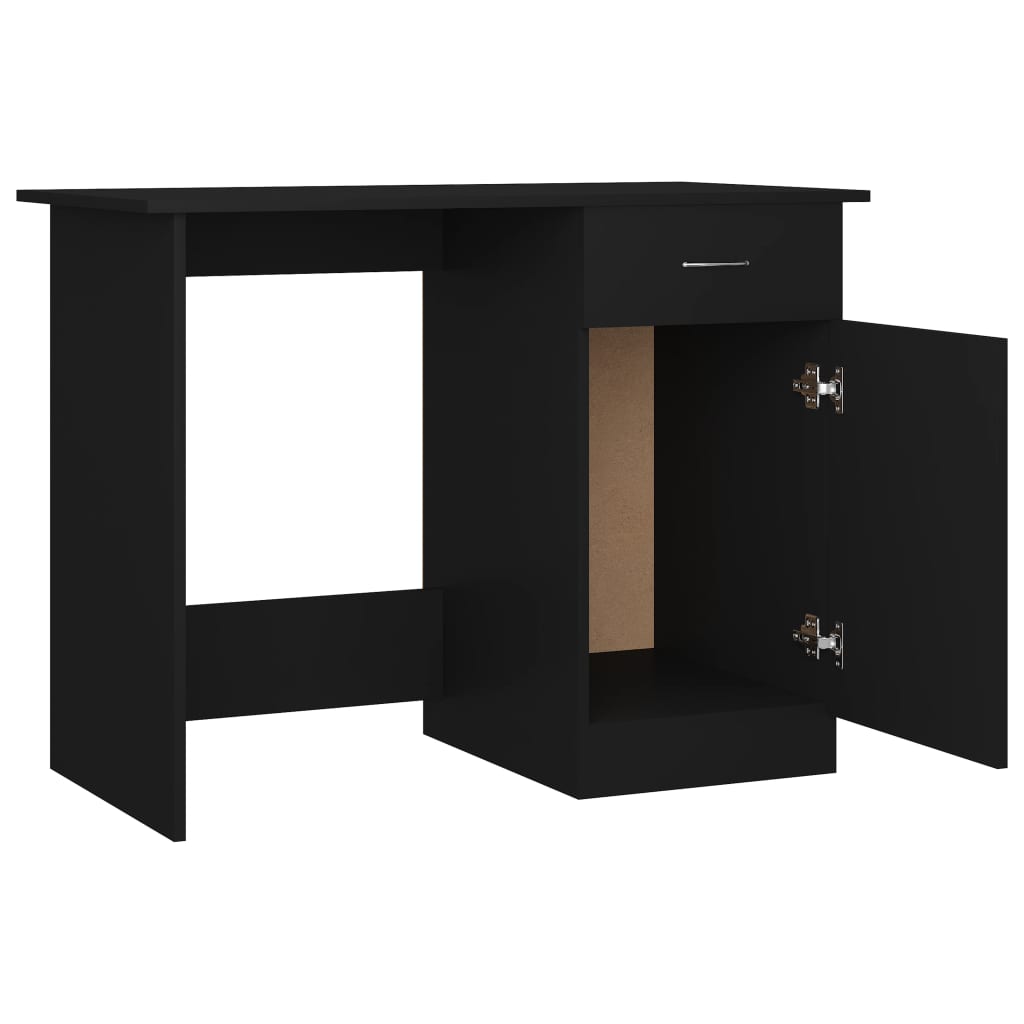 Bureau noir 100x50x76 cm en bois