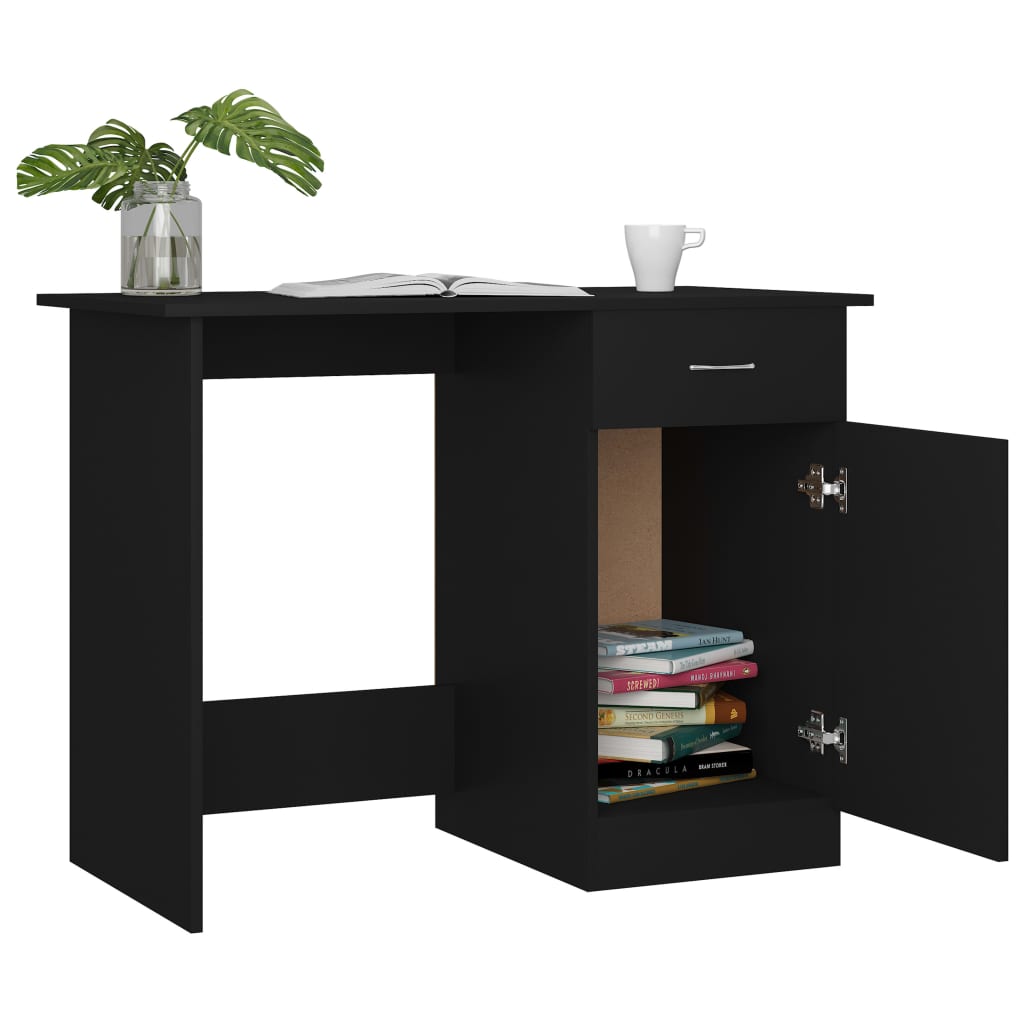 Bureau noir 100x50x76 cm en bois