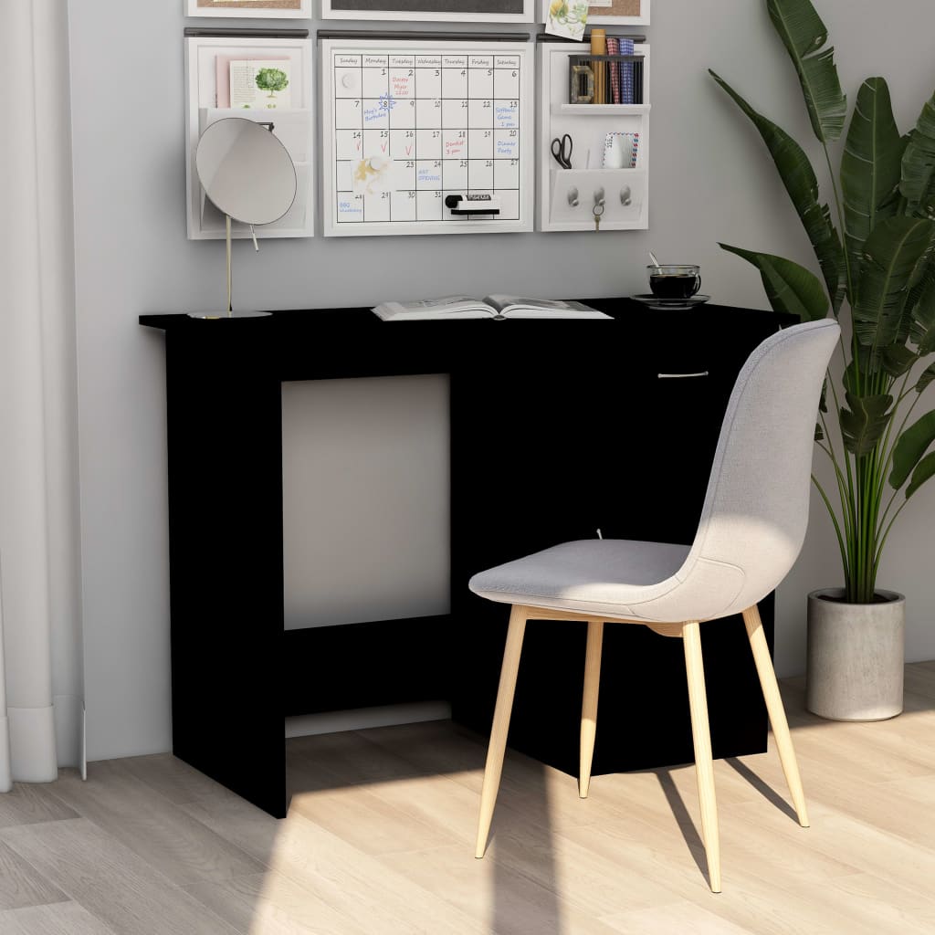 Bureau noir 100x50x76 cm en bois