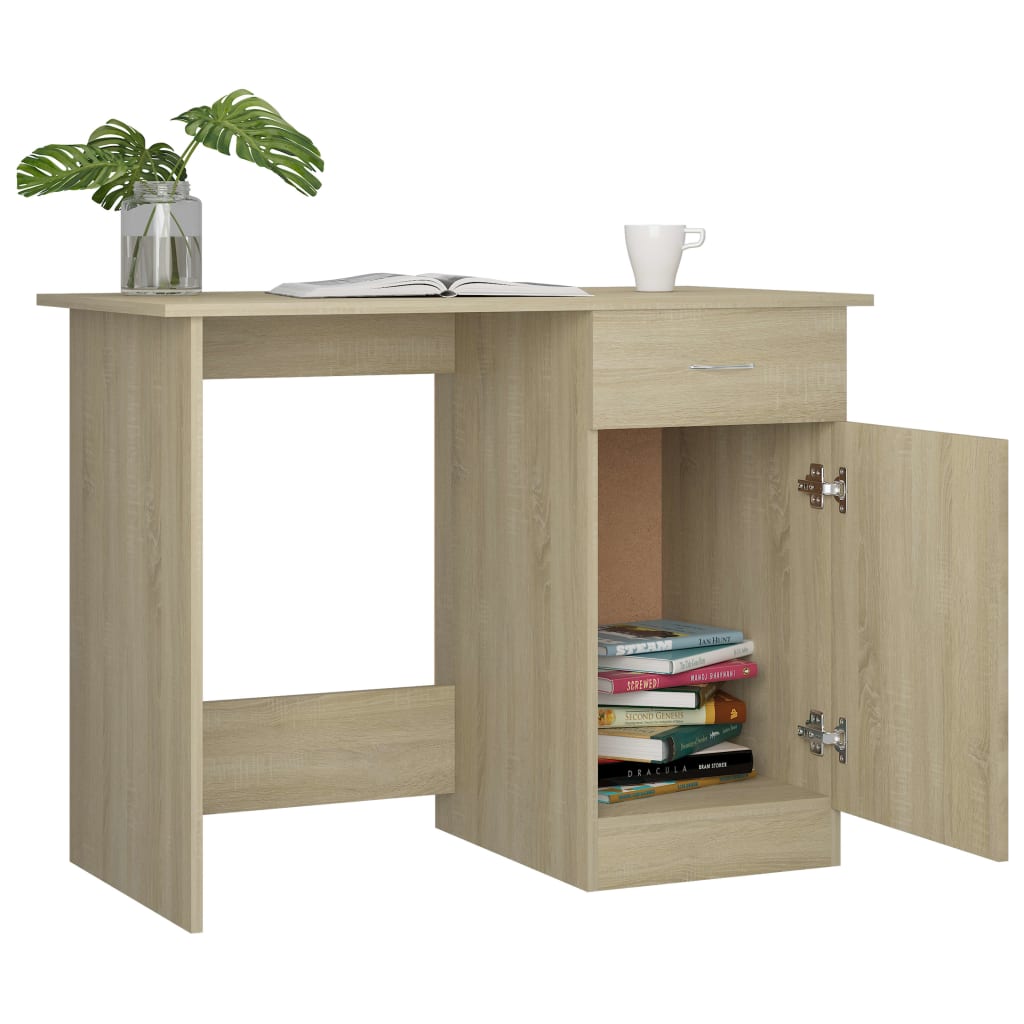 Bureau chêne Sonoma 100x50x76 cm matériau bois