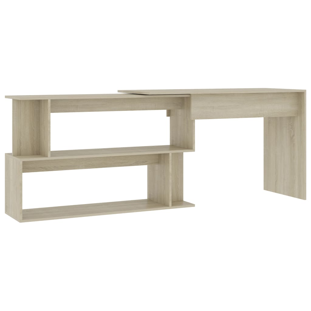 Bureau d'angle chêne Sonoma 200x50x76 cm matériau bois