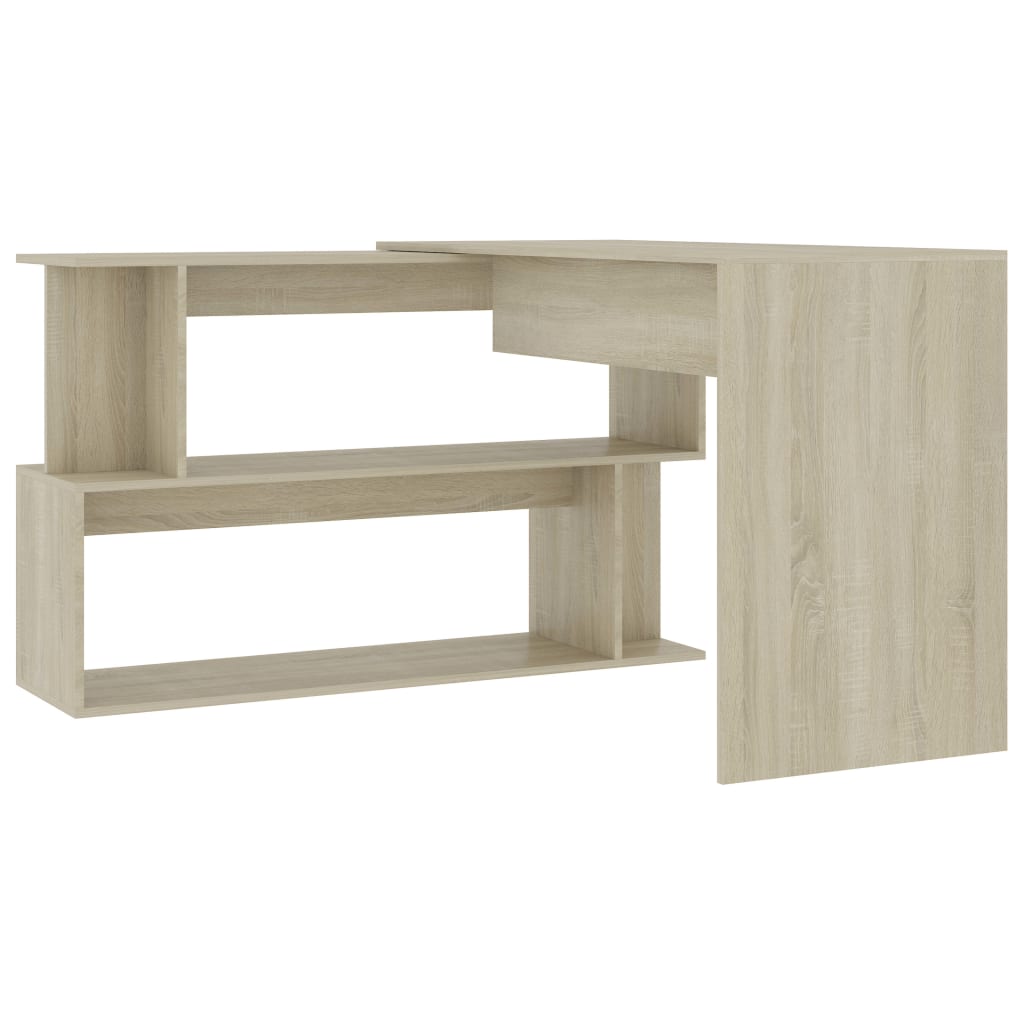 Bureau d'angle chêne Sonoma 200x50x76 cm matériau bois