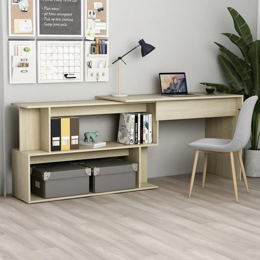 Bureau d'angle chêne Sonoma 200x50x76 cm matériau bois