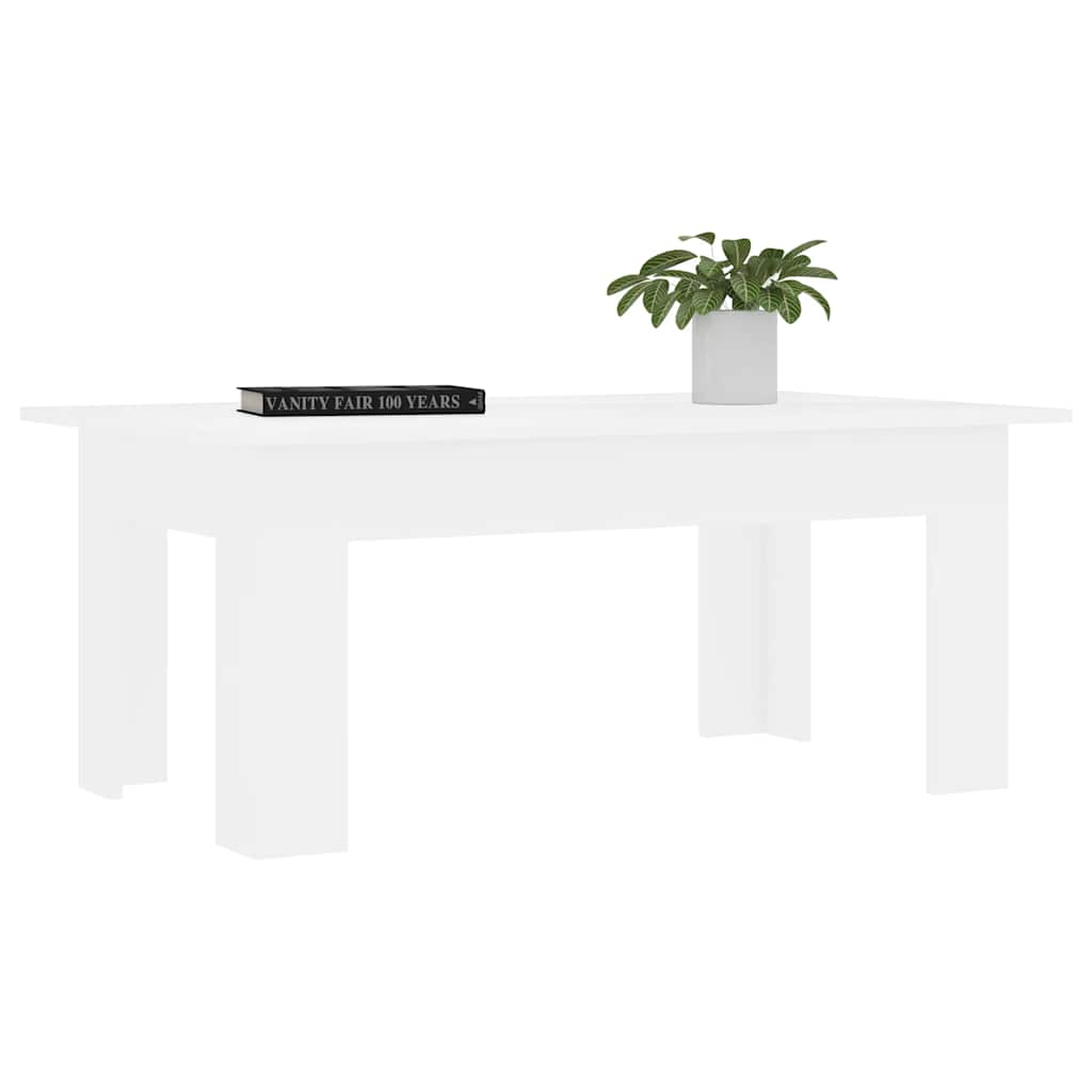 Table basse blanche 100x60x42 cm en bois