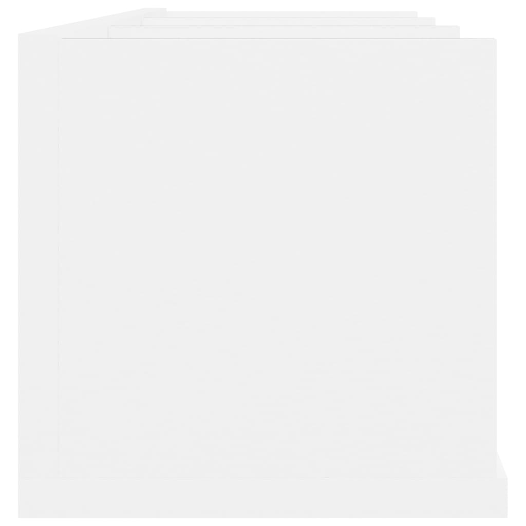 Etagère murale CD blanc 75x18x18 cm en bois