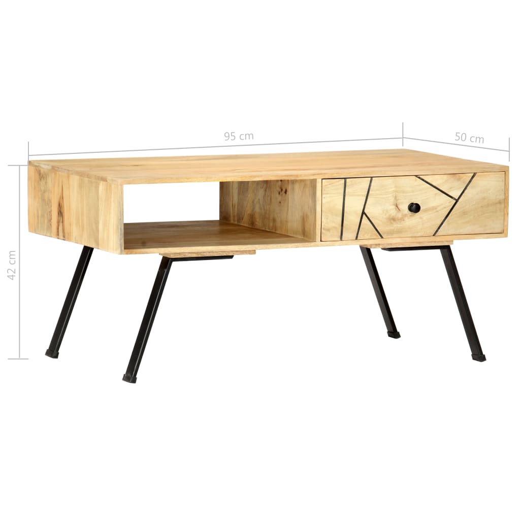 Couchtisch 95×50×42 Massivholz Mango