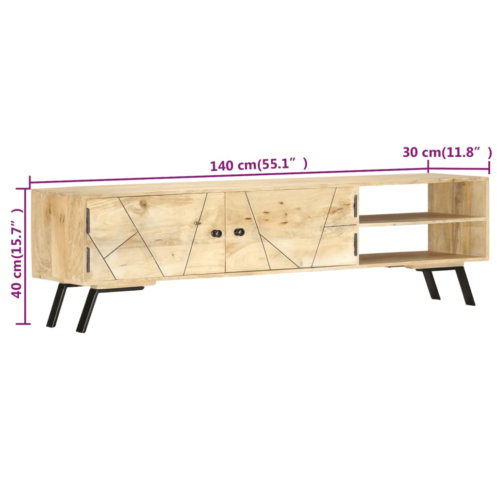 TV-Schrank 140x30x40 cm Massivholz Mango