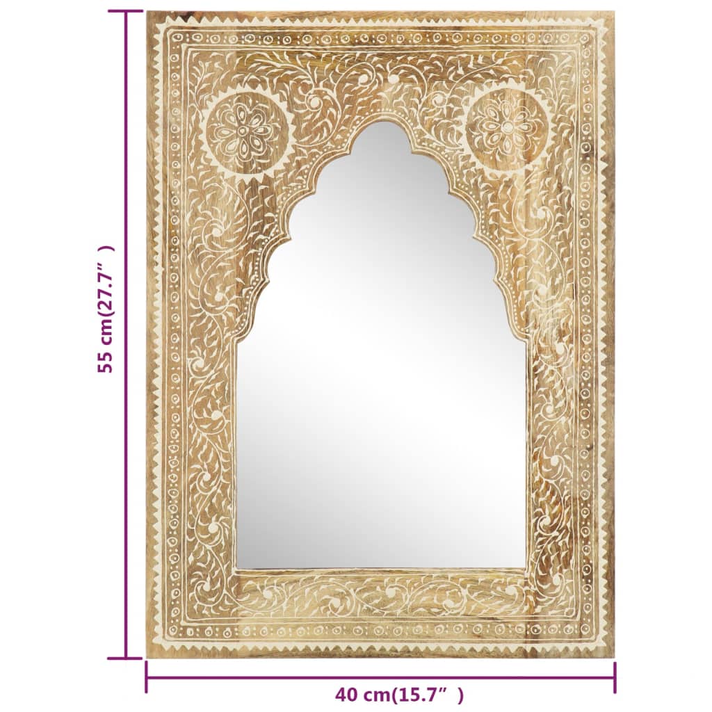 Spiegel Handbemalt 40 x 55 cm Massivholz Mango