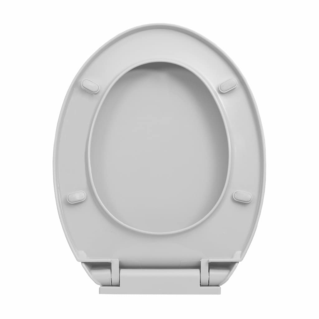 Toilettensitz mit Absenkautomatik Hellgrau Oval