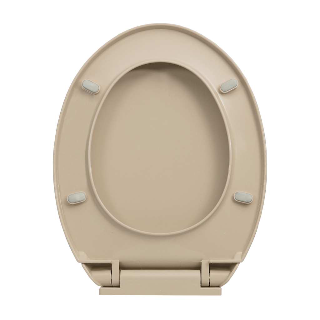 Toilettensitz mit Absenkautomatik Quick-Release Beige Oval