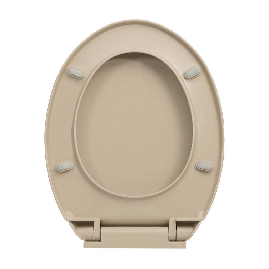 Toilettensitz mit Absenkautomatik Quick-Release Beige Oval